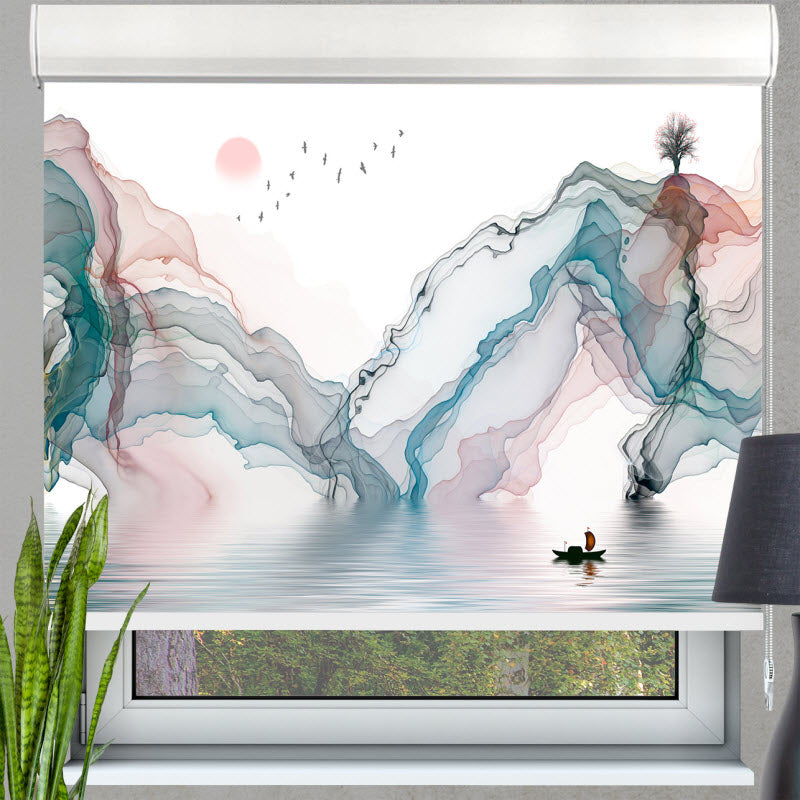 Kassettenrollo mit Motiv: Handgemalt