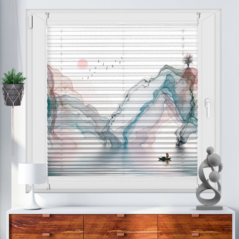 Plissee mit Motiv: Handgemalt