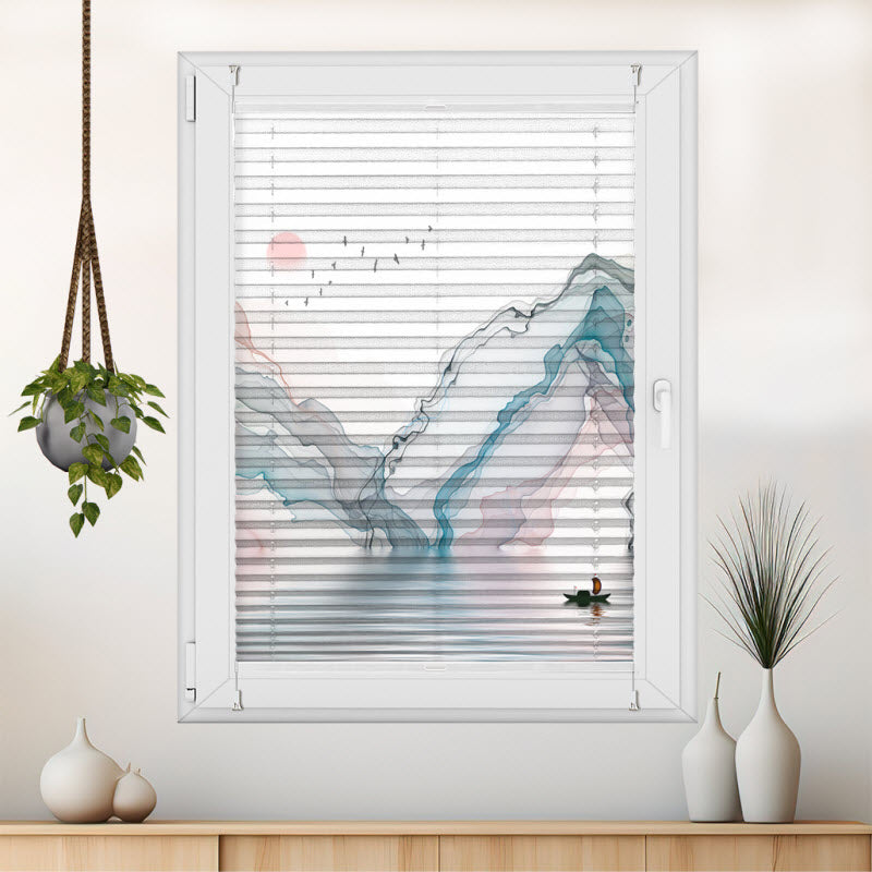 Plissee mit Motiv: Handgemalt