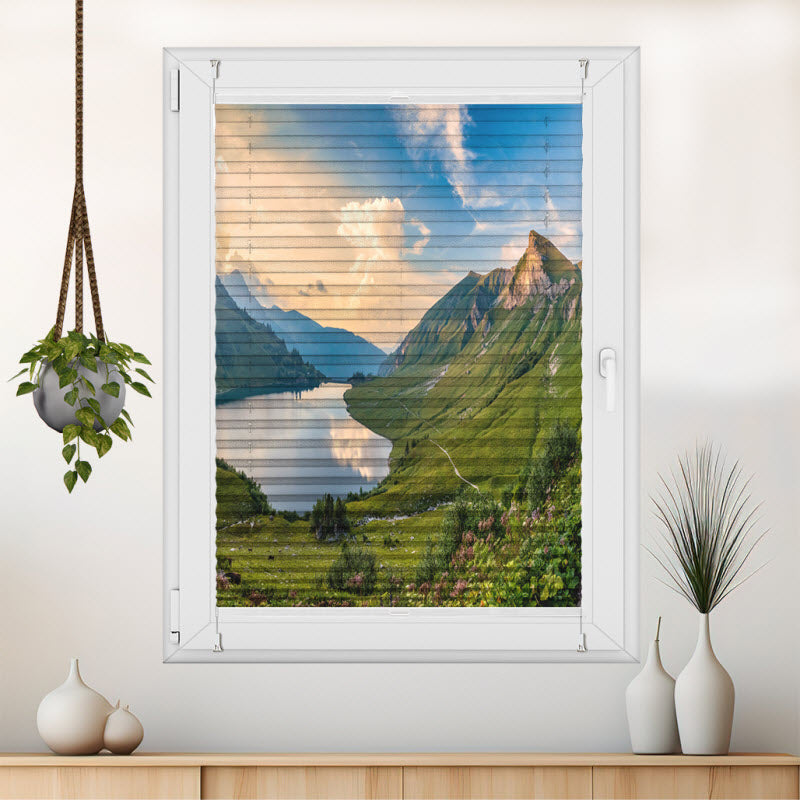 Wabenplissee mit Motiv: Traualpsee