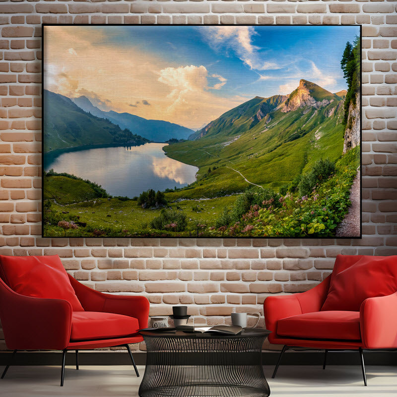 Textilspannrahmen mit Motiv: Traualpsee