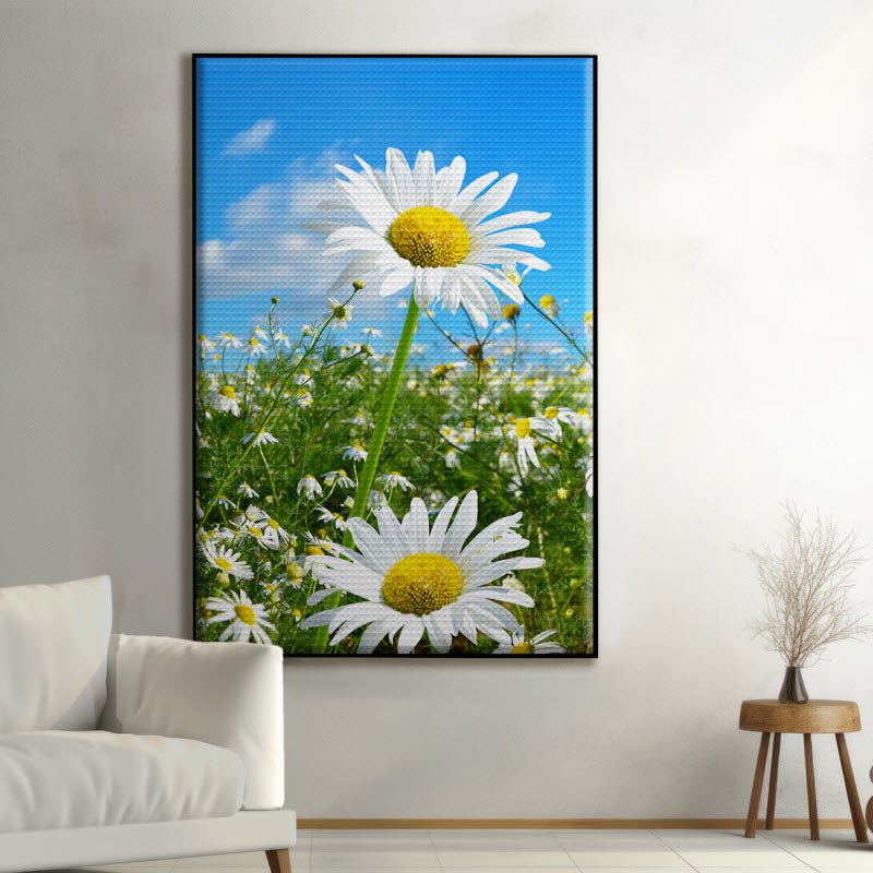 Akustikstoff mit Motiv: Gänseblümchen