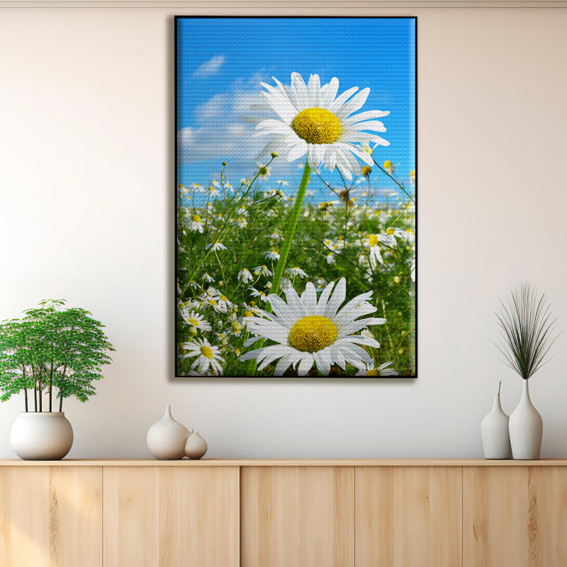 Akustikstoff mit Motiv: Gänseblümchen