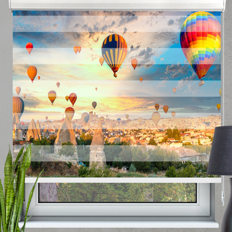 Doppelrollo mit Motiv: Heißluftballons über Kappadokien