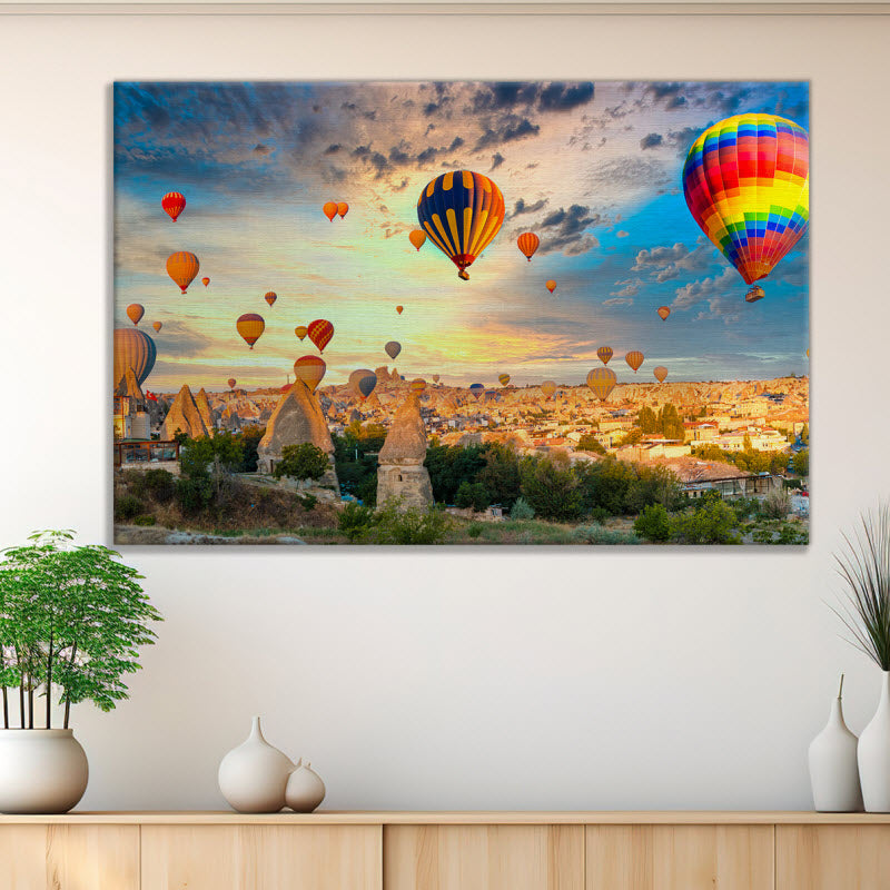 Leinwand mit Motiv: Heißluftballons über Kappadokien