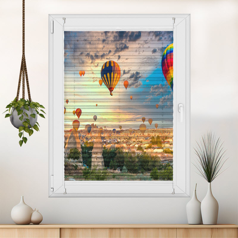 Wabenplissee mit Motiv: Heißluftballons über Kappadokien