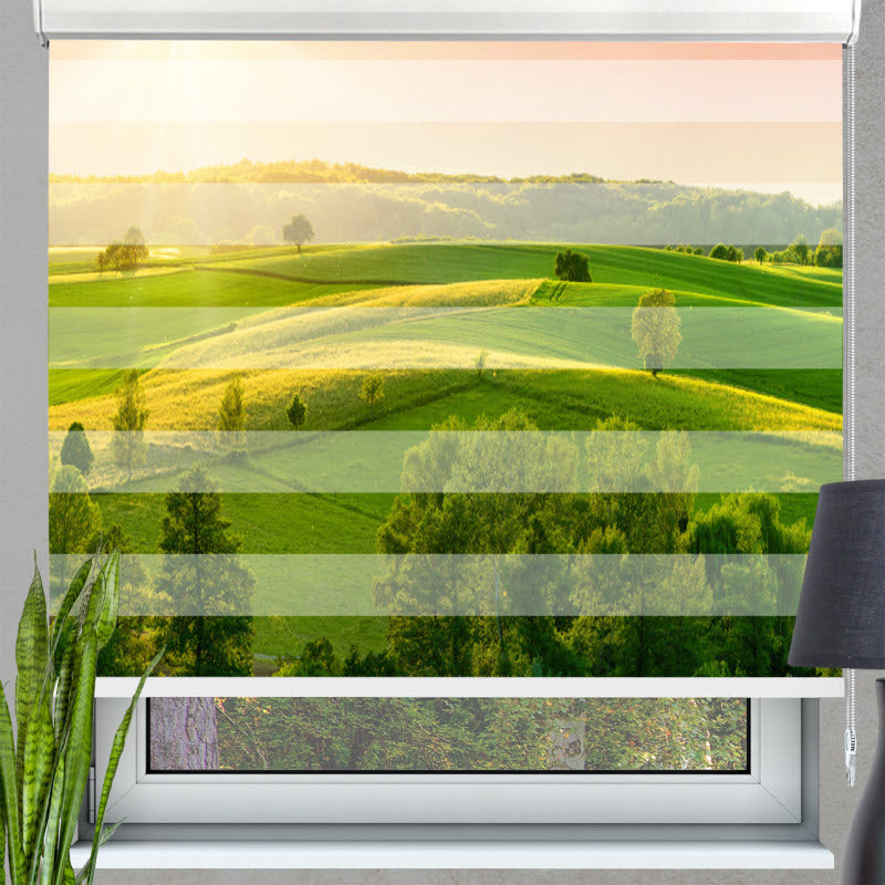 Doppelrollo mit Motiv: Grünes Feld