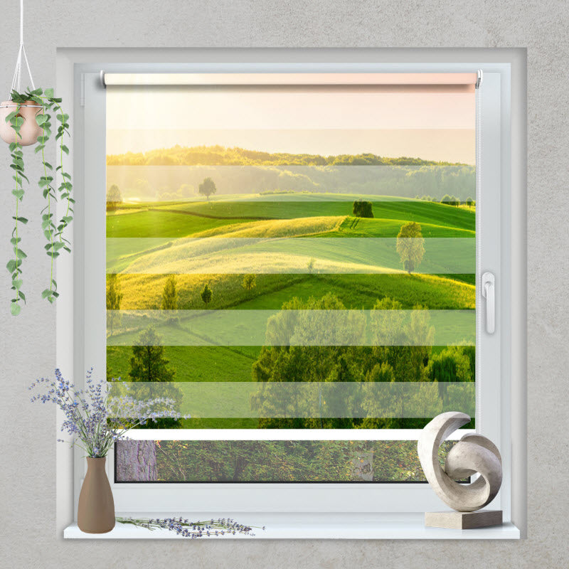 Klemmfix Doppelrollo mit Motiv: Grünes Feld