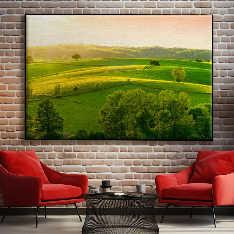 Textilspannrahmen mit Motiv: Grünes Feld