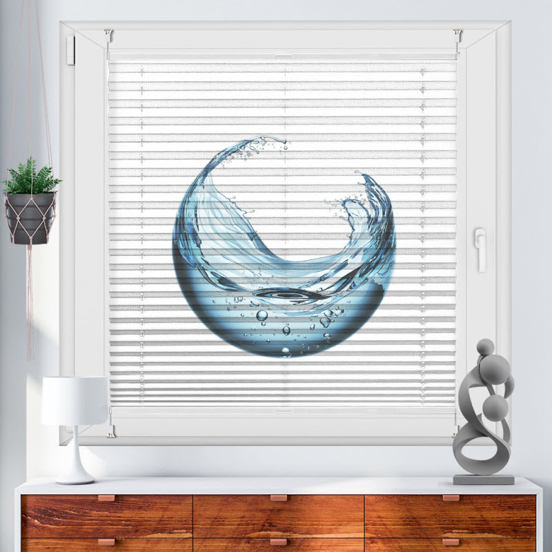 Wabenplissee mit Motiv: Kugel aus Wasser