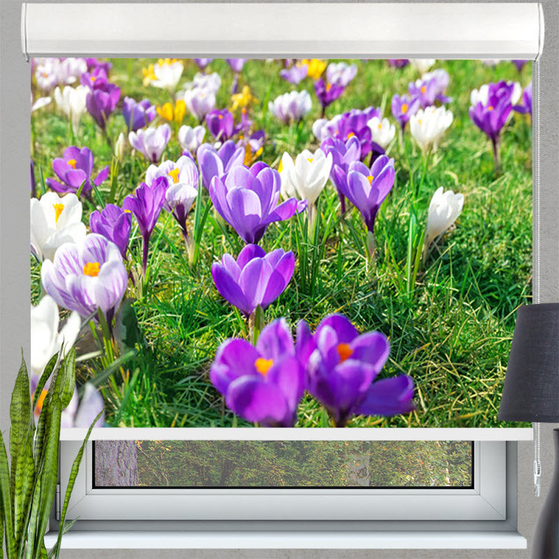Kassettenrollo mit Motiv: Frühlingsblumen