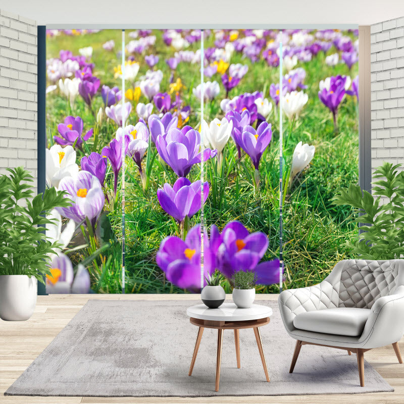 Schiebegardine mit Motiv: Frühlingsblumen