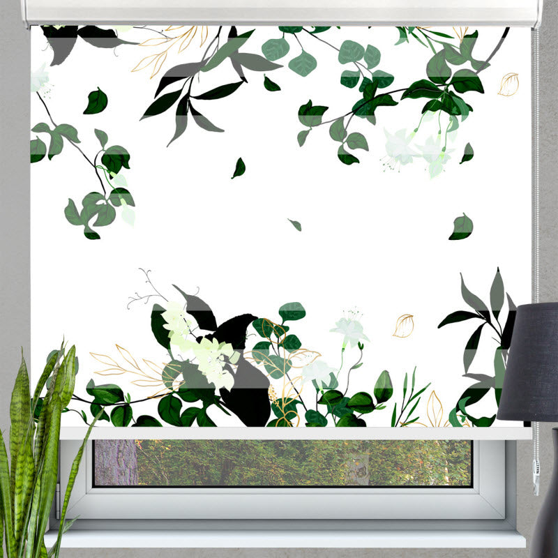 Doppelrollo mit Motiv: Botanischer Hintergrund