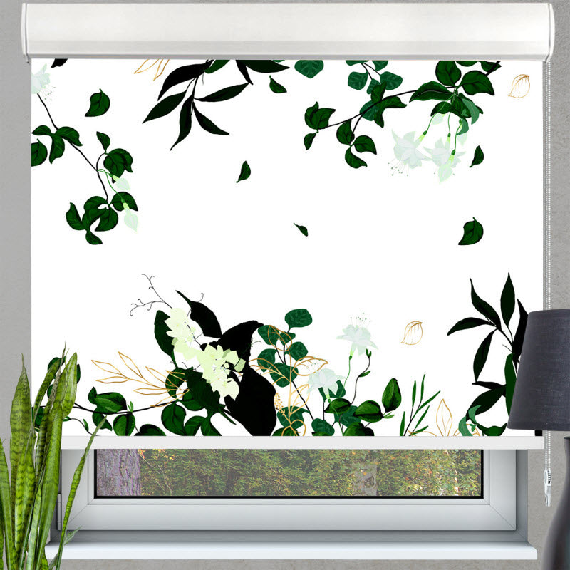 Kassettenrollo mit Motiv: Botanischer Hintergrund