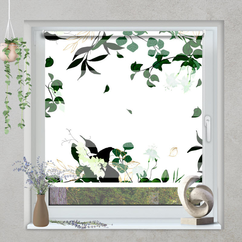 Klemmfix Doppelrollo mit Motiv: Botanischer Hintergrund