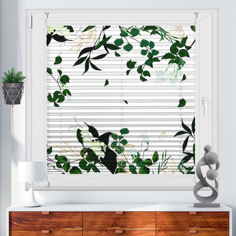 Plissee mit Motiv: Botanischer Hintergrund