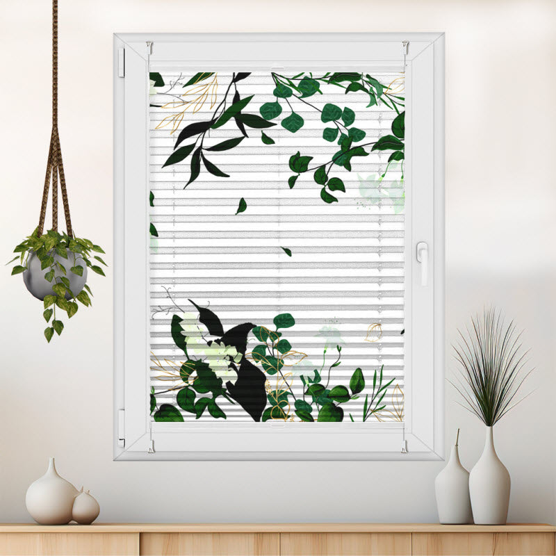 Wabenplissee mit Motiv: Botanischer Hintergrund