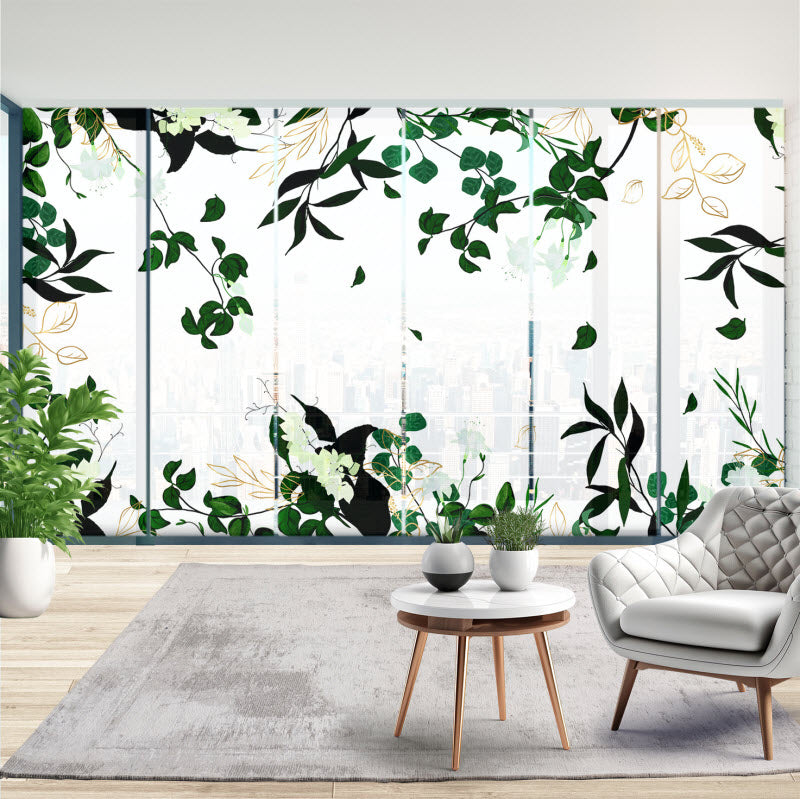 Schiebegardine mit Motiv: Botanischer Hintergrund