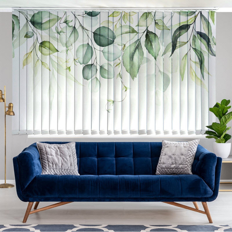 Lamellenvorhang mit Motiv: Grüne Blätter