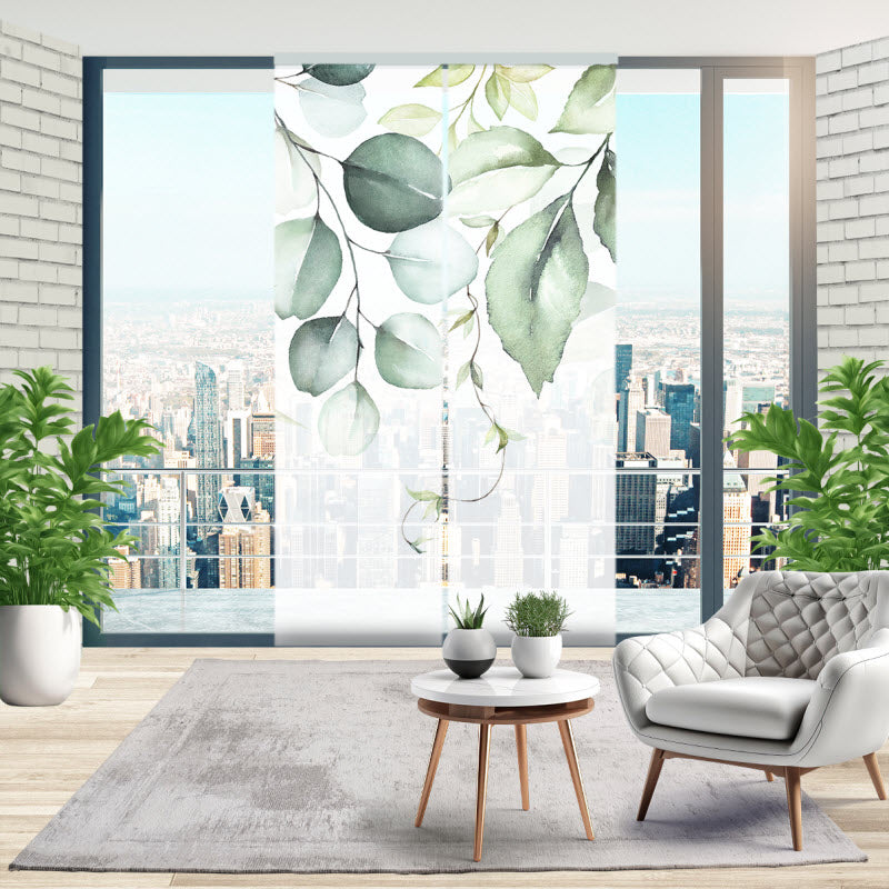 Schiebegardine mit Motiv: Grüne Blätter