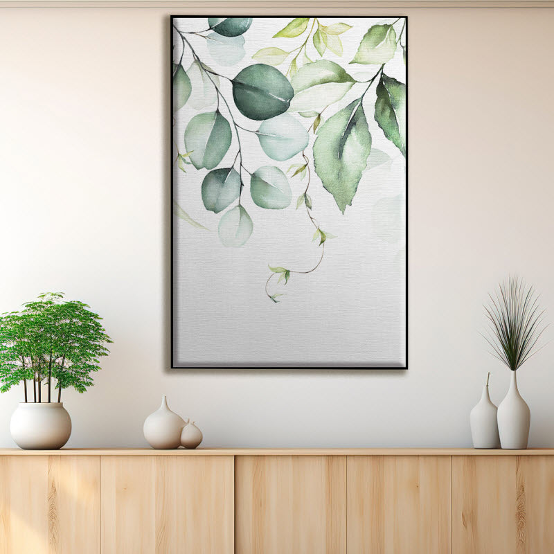 Textilspannrahmen mit Motiv: Grüne Blätter