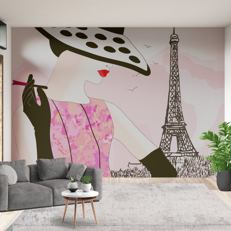 Tapete mit Motiv: Modische Frau in Paris