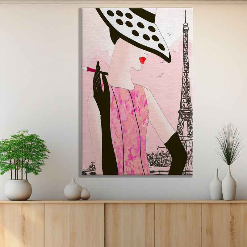 Leinwand mit Motiv: Modische Frau in Paris
