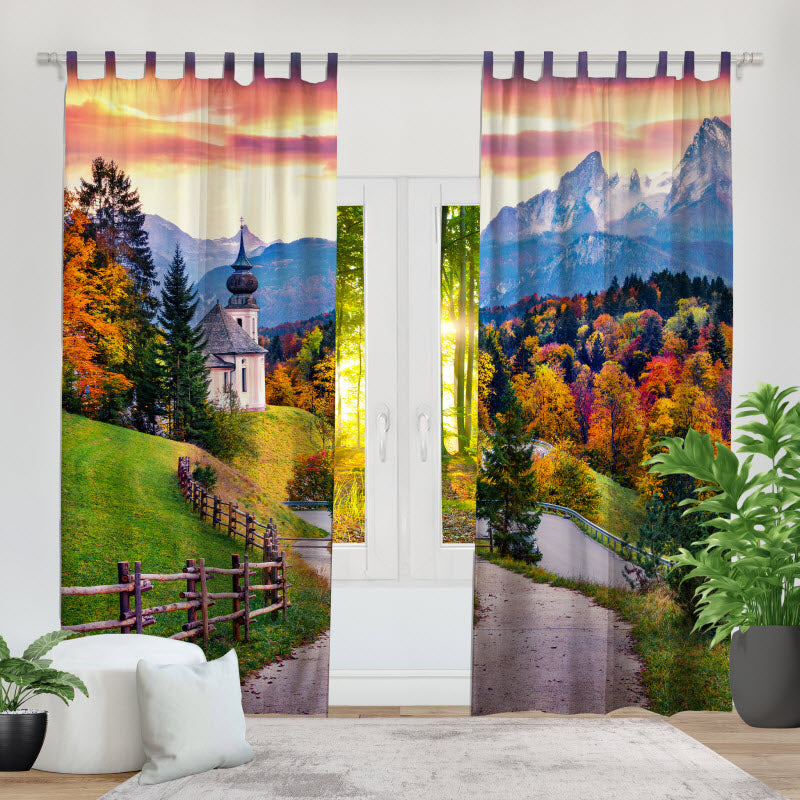 Fotovorhang: Sonnenaufgang in den Alpen