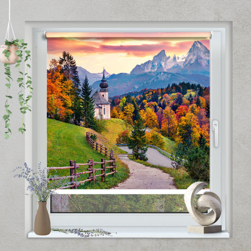 Klemmfix Rollo mit Motiv: Sonnenaufgang in den Alpen