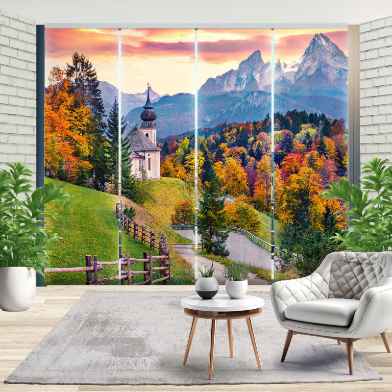 Schiebegardine mit Motiv: Sonnenaufgang in den Alpen