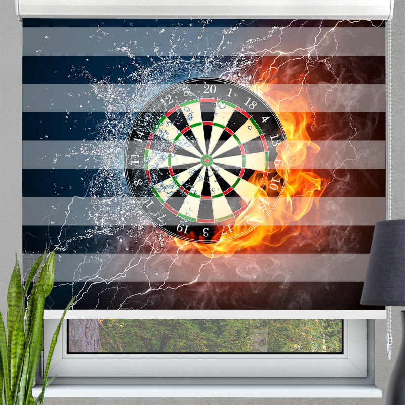 Doppelrollo mit Motiv: Dartscheibe