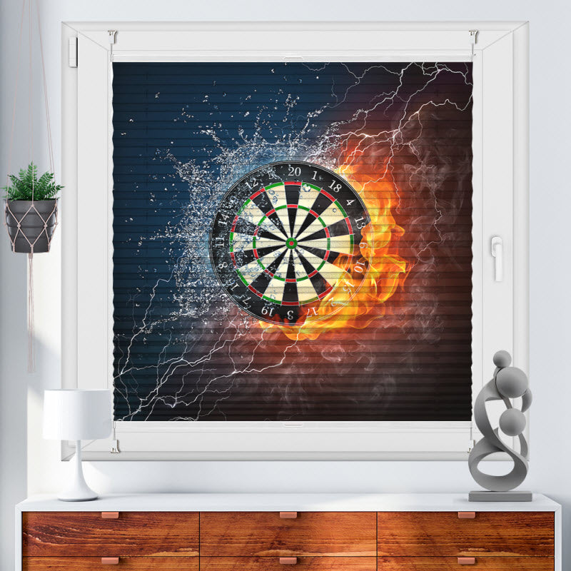 Plissee mit Motiv: Dartscheibe