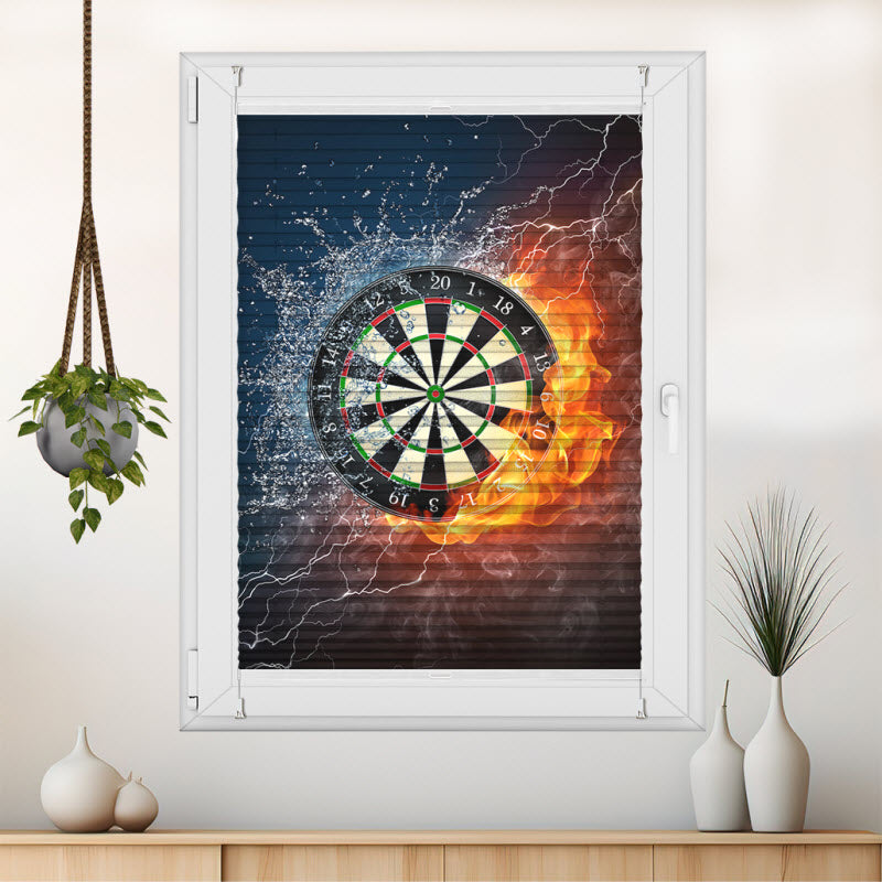 Plissee mit Motiv: Dartscheibe
