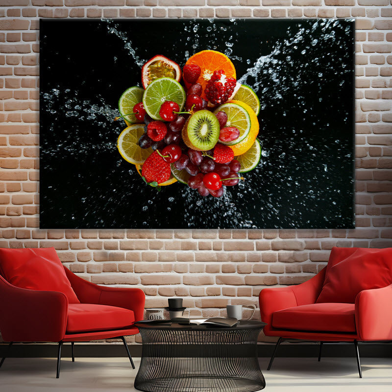 Leinwand mit Motiv: Bunte Obstexplosion V2