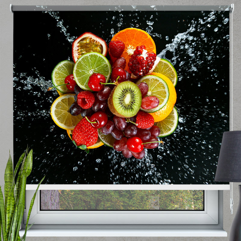Rollo mit Motiv: Bunte Obstexplosion V2