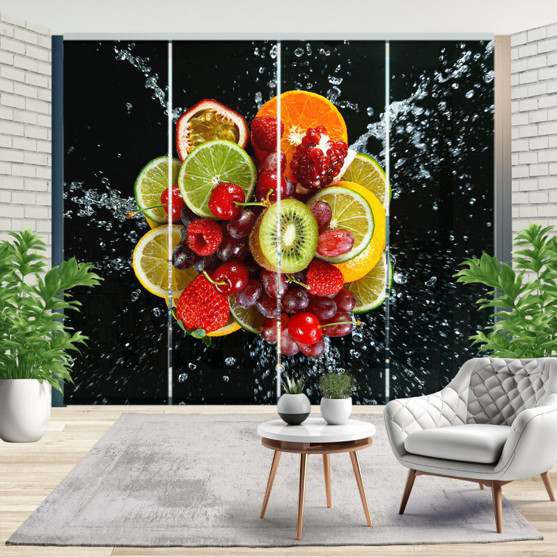 Schiebegardine mit Motiv: Bunte Obstexplosion V2
