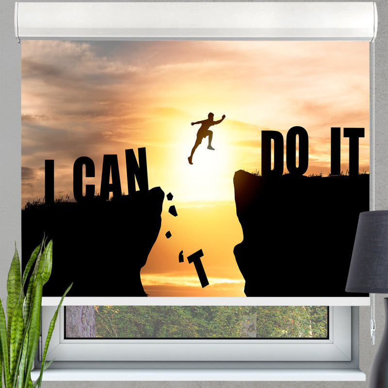 Kassettenrollo mit Motiv: Spruch - Motivation: I CAN DO IT