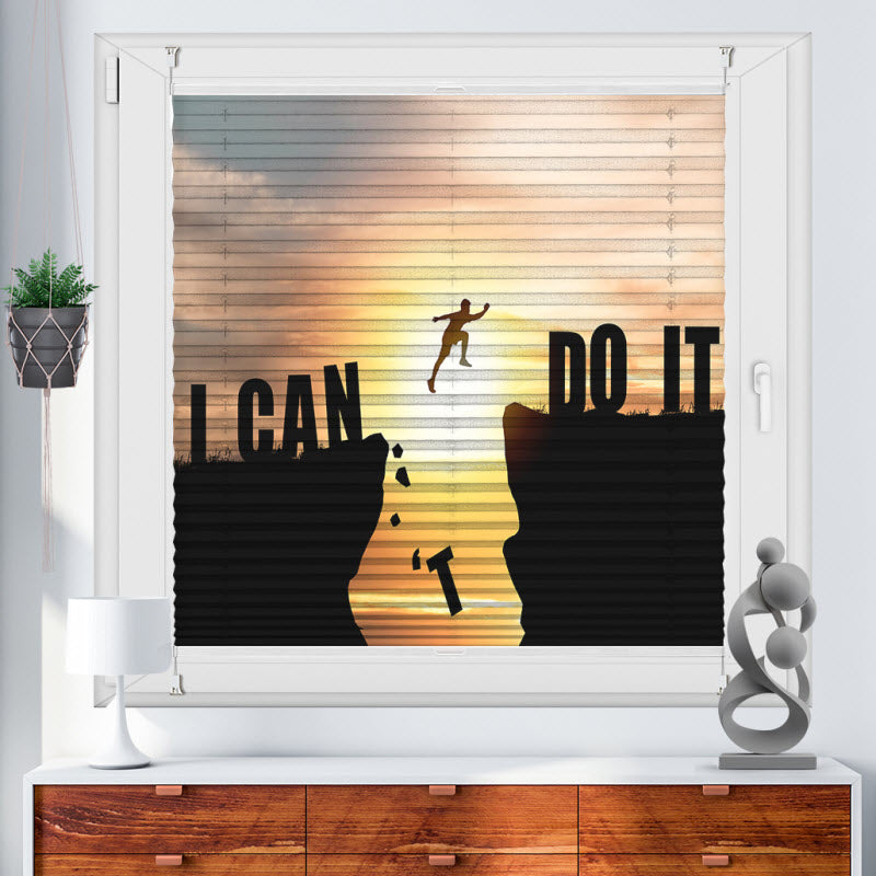 Wabenplissee mit Motiv: Spruch - Motivation: I CAN DO IT