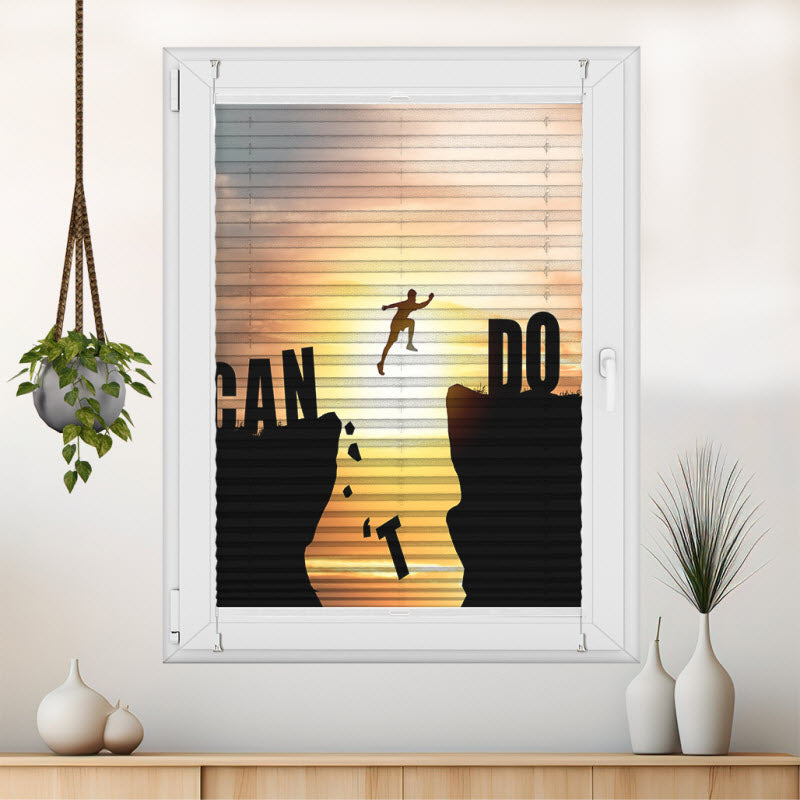 Wabenplissee mit Motiv: Spruch - Motivation: I CAN DO IT