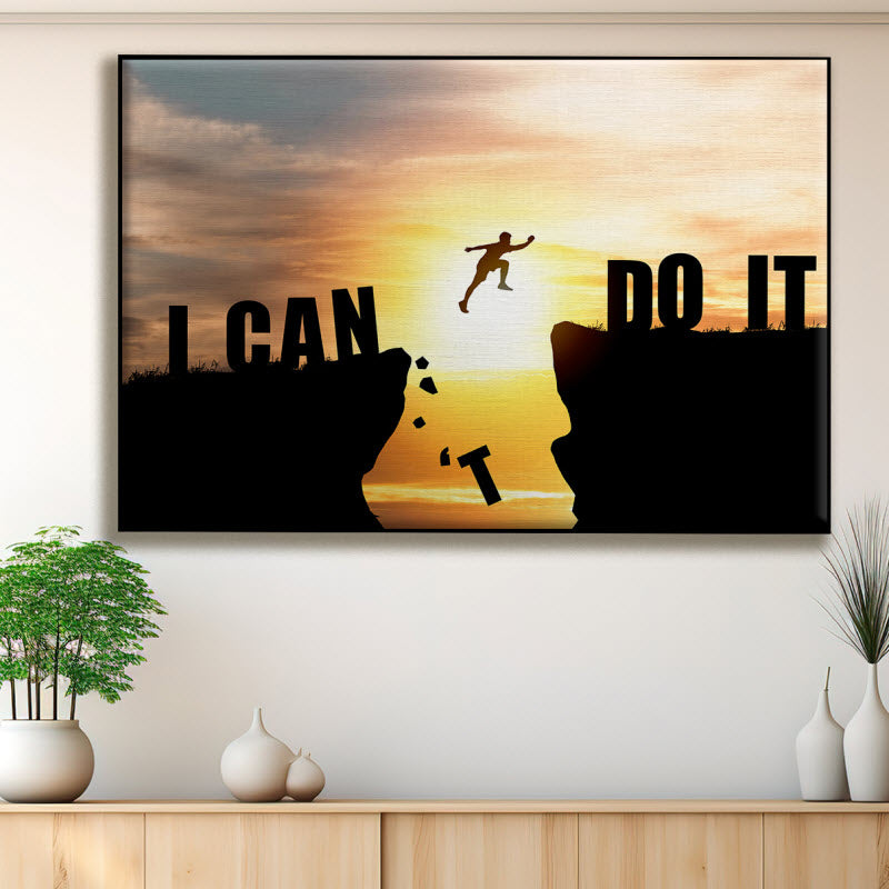 Textilspannrahmen mit Motiv: Spruch - Motivation: I CAN DO IT