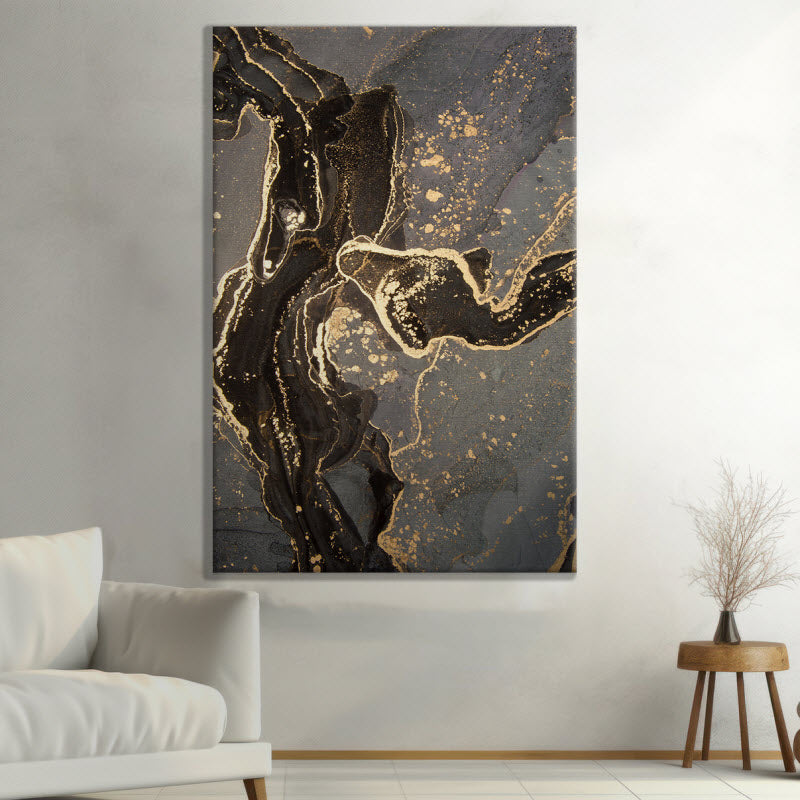 Leinwand mit Motiv: Grau-gold Marmor Abstrakt