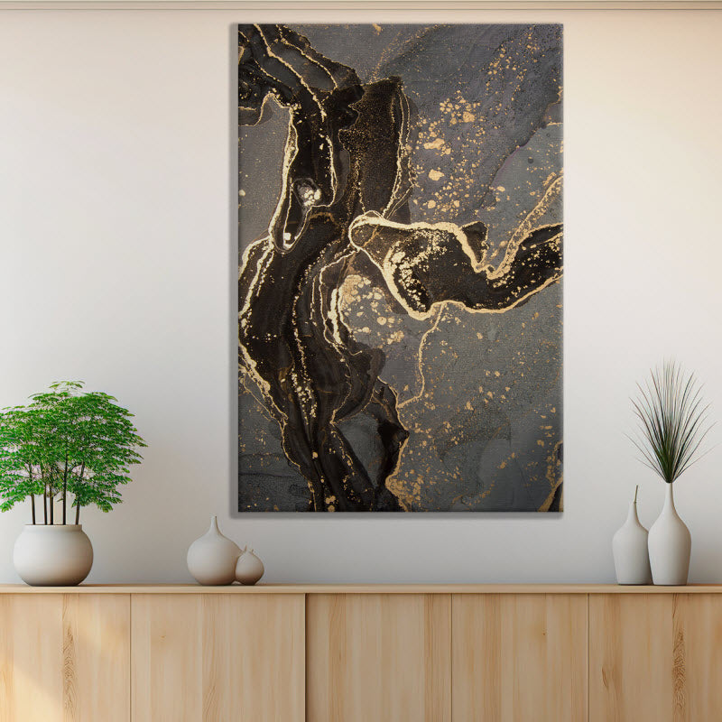 Leinwand mit Motiv: Grau-gold Marmor Abstrakt