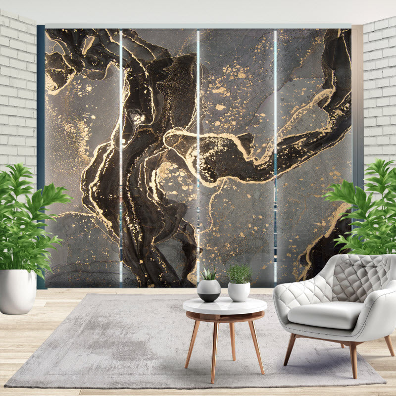 Schiebegardine mit Motiv: Grau-gold Marmor Abstrakt