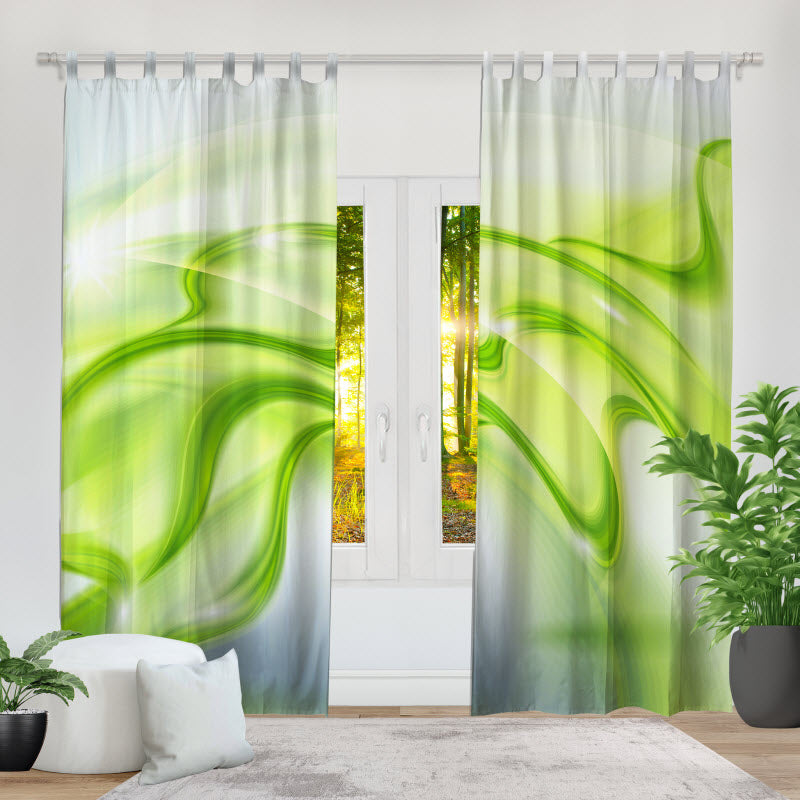 Fotovorhang: Abstrakte grüne Wellen
