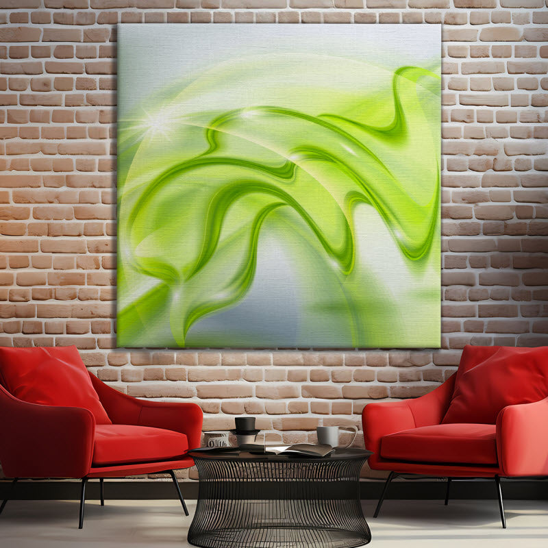 Leinwand mit Motiv: Abstrakte grüne Wellen