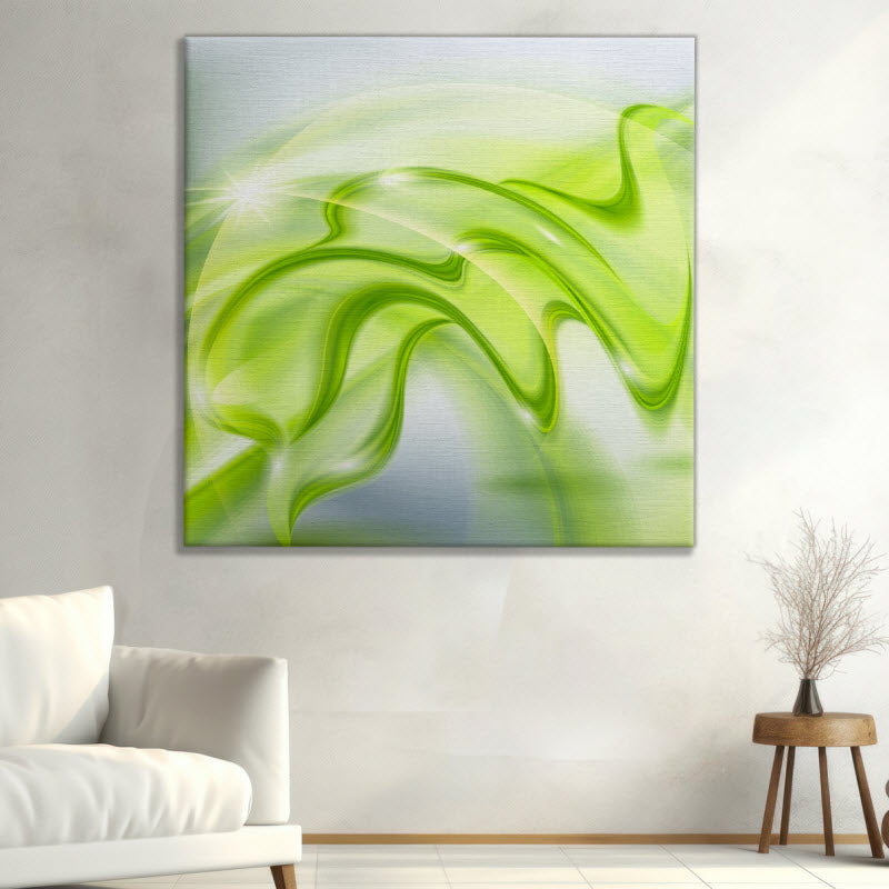 Leinwand mit Motiv: Abstrakte grüne Wellen