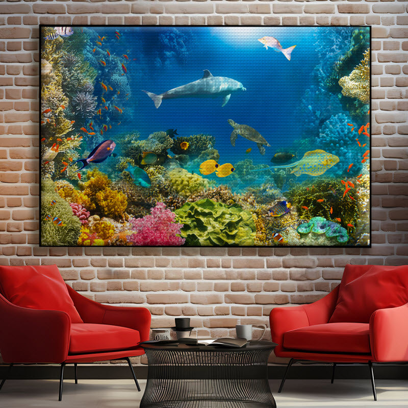 Akustikstoff mit Motiv: Unterwassertiere V2