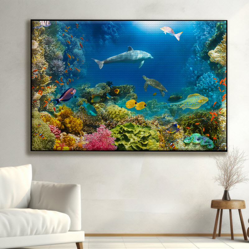 Akustikstoff mit Motiv: Unterwassertiere V2