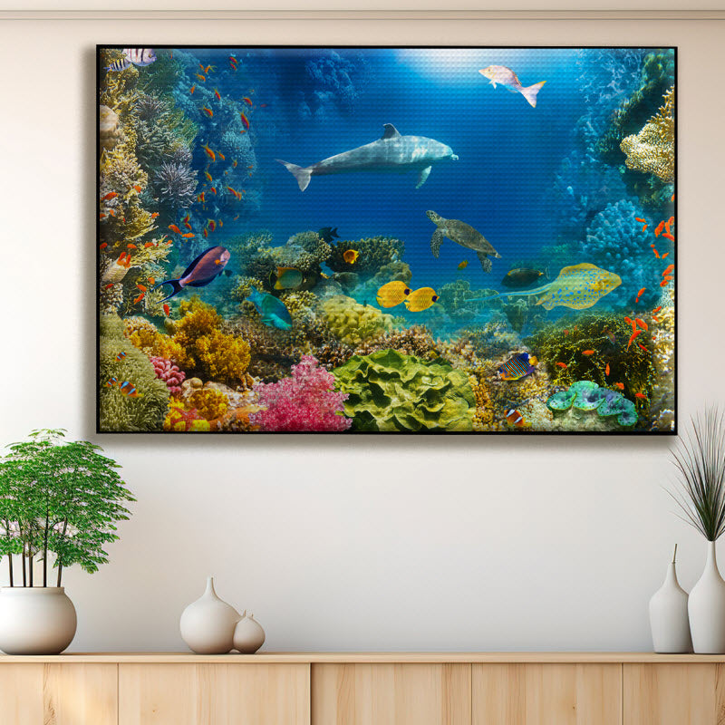 Akustikstoff mit Motiv: Unterwassertiere V2