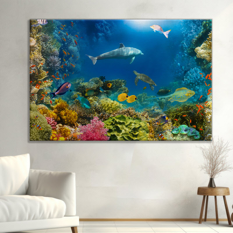 Leinwand mit Motiv: Unterwassertiere V2